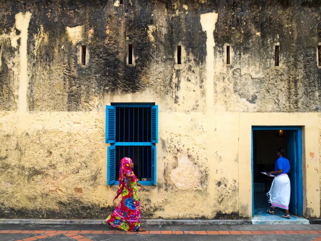 Colourful street life in Stone Town